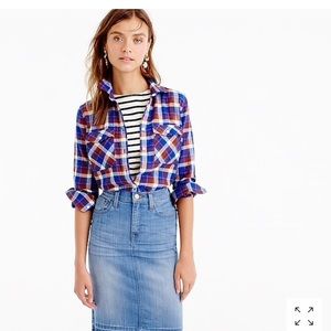 Jcrew 00p plaid boyfriend shirt